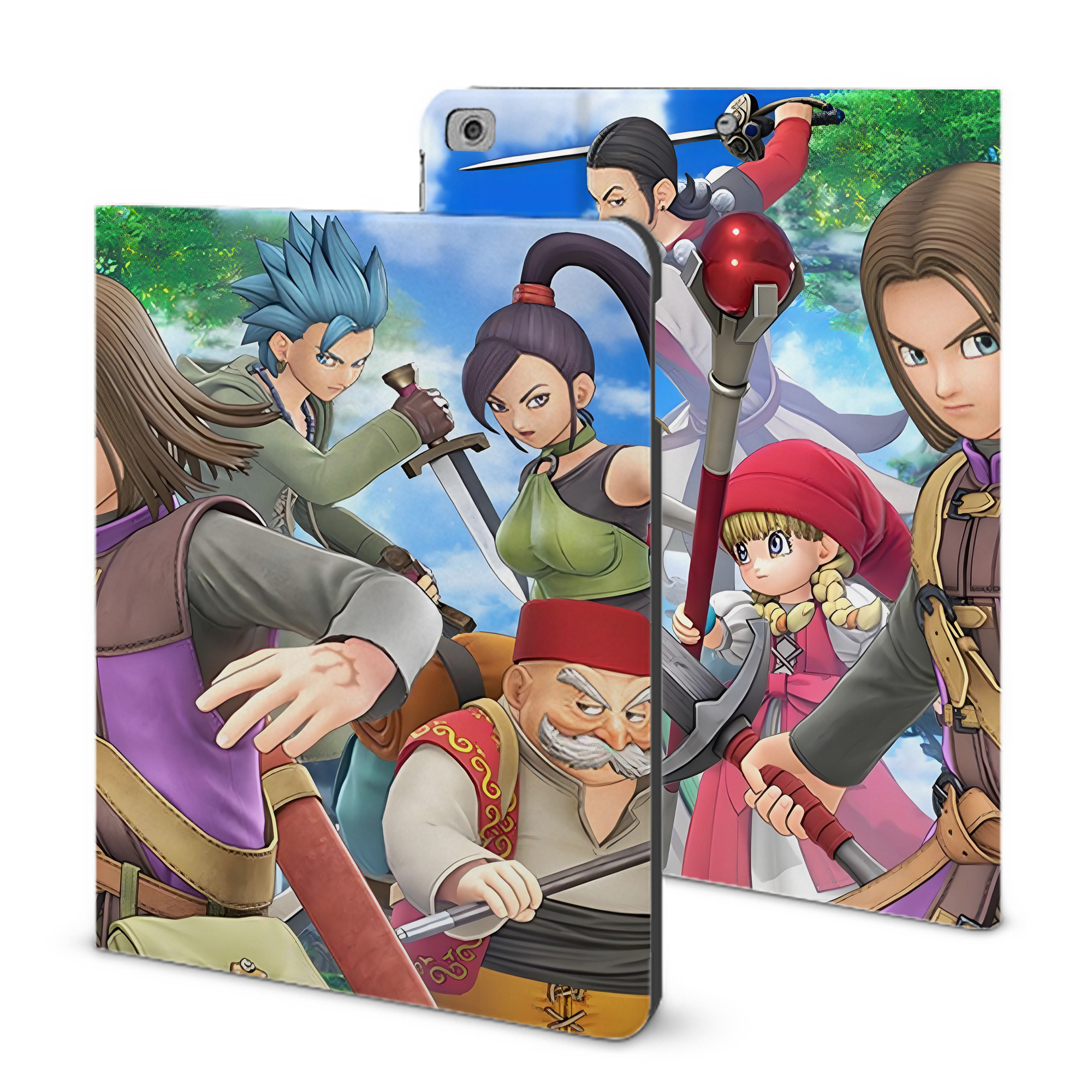 （画像用） ドラゴンクエスト Doragon Kuesuto Dragon Quest IPad ケース ブック型 PUレザー TPU 耐衝撃 軽量 薄型 ペン収納なし 全面保護 IPad 各モデル対応